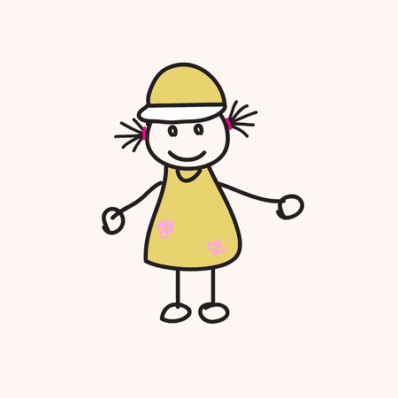 children vector hand drawnのイラスト素材