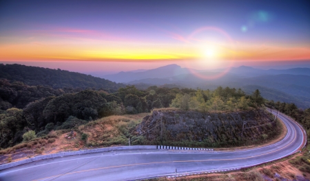 Doi Inthanon National park at sunrise Chiang Mai Thailand