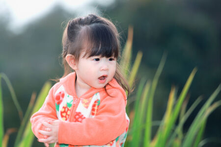 Happy little girlの写真素材