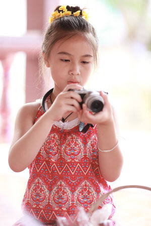 close up portrait of cute girlの写真素材