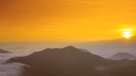 sunrise on the mountainの写真素材
