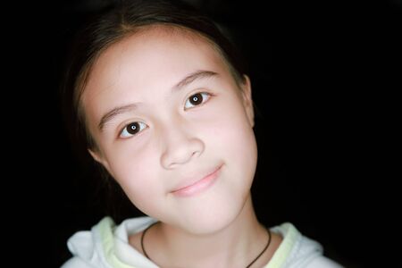 close up portrait of a beautiful girlの写真素材