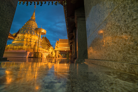 Wat Phra That Doi Suthep, Landmark in Chiang Mai, Thailandの写真素材