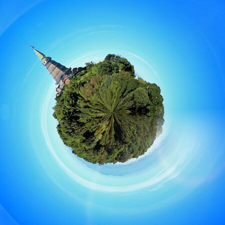 Landscape of pagoda in doi inthanon national park, Chiang mai Thailandの写真素材