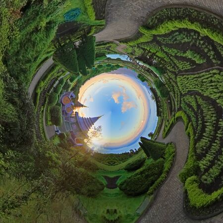 Landscape of pagoda in doi inthanon national park, Chiang mai Thailandの写真素材
