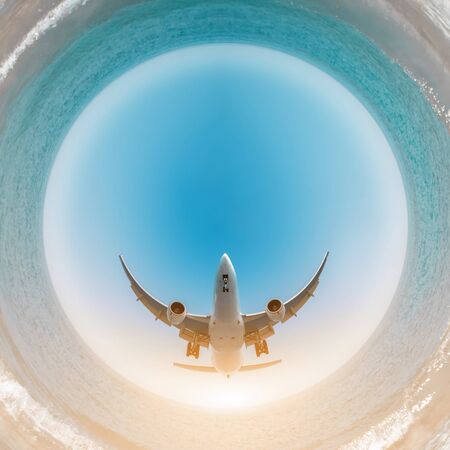 airplane circle panoramaの写真素材