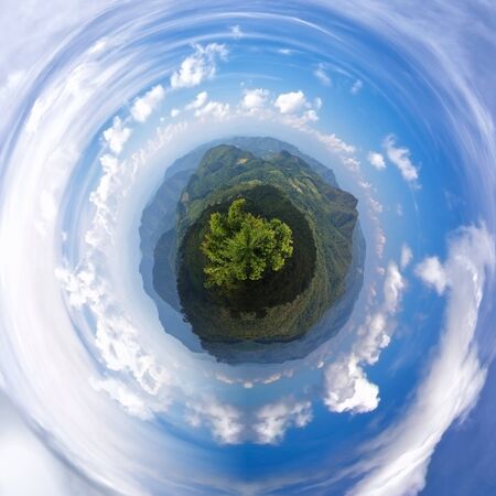 Moutain and cloudsの写真素材