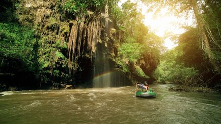 Rafting trip Tee Lor Su Waterfall Tak Thailandの写真素材