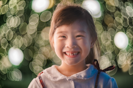 Happy little girl enjoying in new year festival