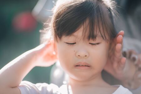 portrait of asian little girlの写真素材