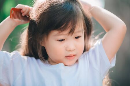 portrait of asian little girlの写真素材