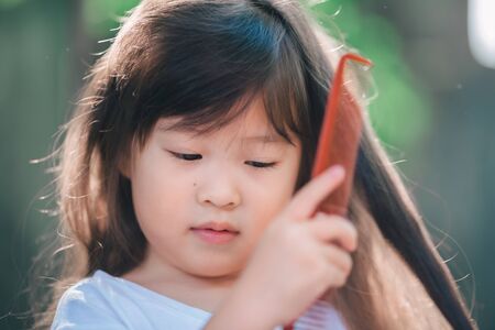 portrait of asian little girlの写真素材