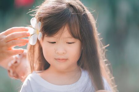 portrait of asian little girlの写真素材