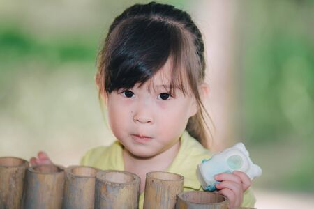 portrait of asian little girlの写真素材