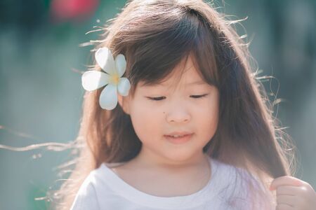 Portrait of asian little girlの写真素材