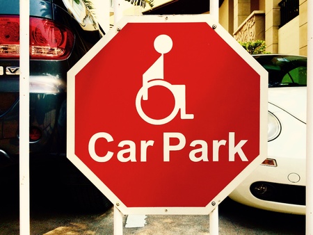 Sign of parking space for disabled, for wheelchair.の素材