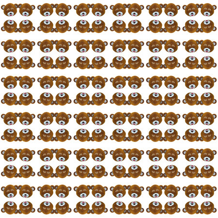 seamless head shot of cute smiling teddy bear toy for kidの写真素材