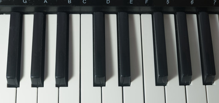 Close up Classic piano keyboardの写真素材