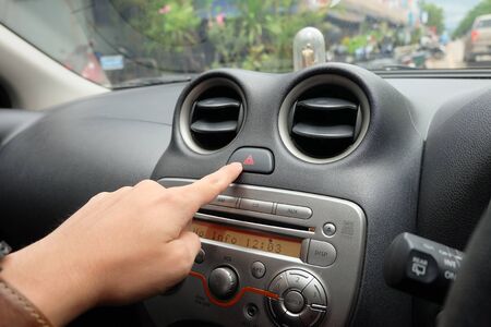 Hand ready push emergency button in car