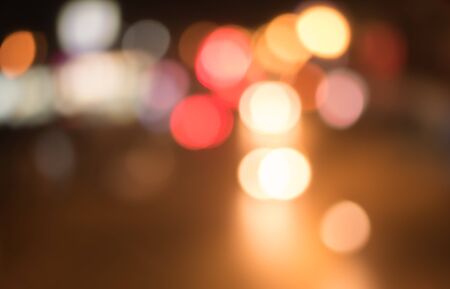 Bokeh blur car traffic light abstract backgroundの写真素材