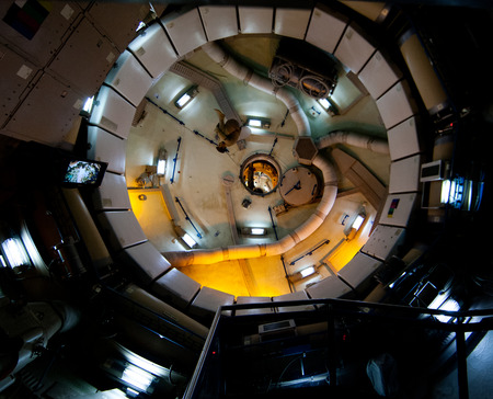 Houston, TX, USA - Jan. 23 2015: Zero gravity space station running exercise and storage module at...