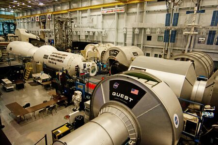 Houston, TX, USA - Jan. 23 2015: International Space Station at Johnson Space center mockup facility...