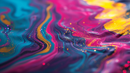 abstract colorful background. Close-up of mixing acrylic paint/oil paintの素材