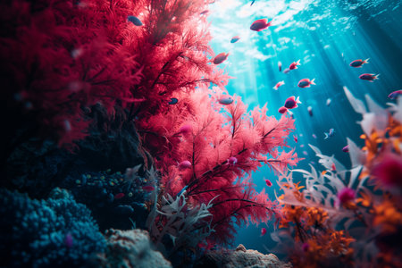 Colorful coral reef in ocean. Underwater world.の素材