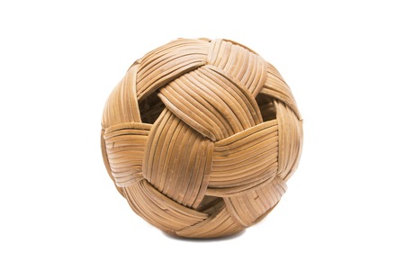 Rattan ball on white backgroundの写真素材