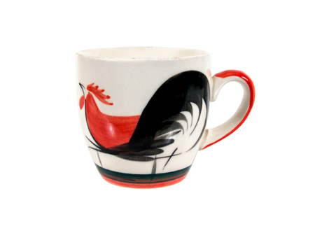 Small cup of chicken pattern isolated isolated on white backgroundの写真素材