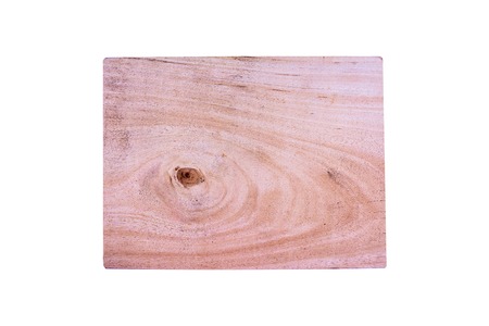Wooden cutting board isolated on white backgroundの写真素材