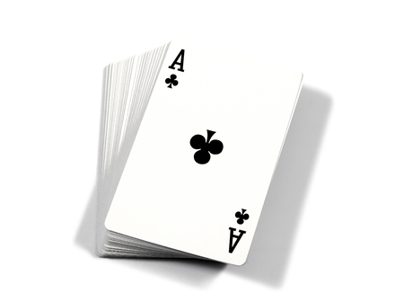 Ace - illustration of cards.Ace of playing cards isolated on white background