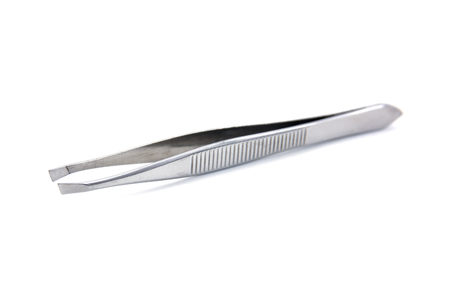 Cosmetic forceps isolated on white background. Cosmetic tweezers.tweezer isolatedの写真素材