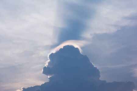 Rainbow clouds in evening