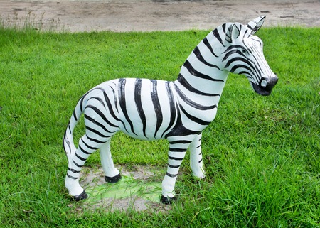 Zebra statue decorating in the gardenの写真素材