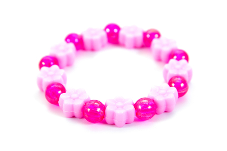 colorful plastic hair band isolated on white backgroundの写真素材