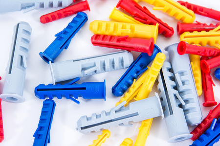 Colorful plastic anchors background