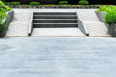 ramp for the wheelchair and stairs for normal people adjoining