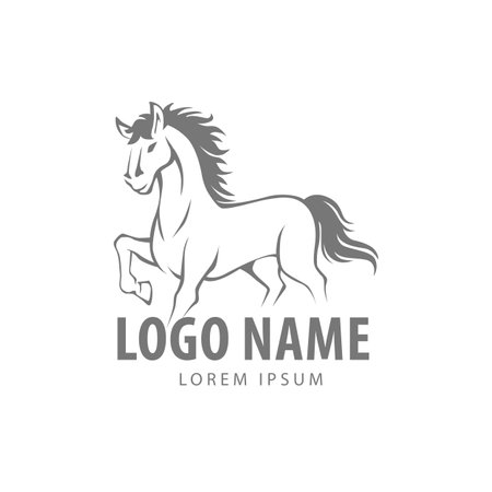 Horse logo template vector icon illustration design isolated on white background.のイラスト素材