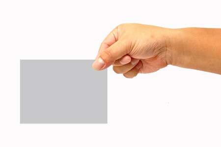 Paper card in handの写真素材