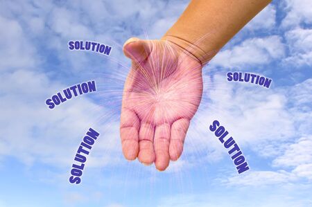 Solution out of handの写真素材