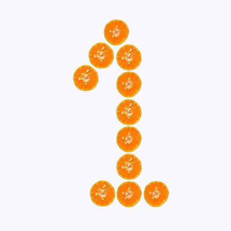Create number of orange , One 1の写真素材