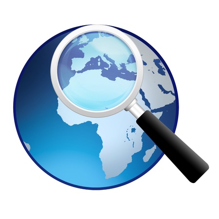 earth globe on white backgroundの写真素材