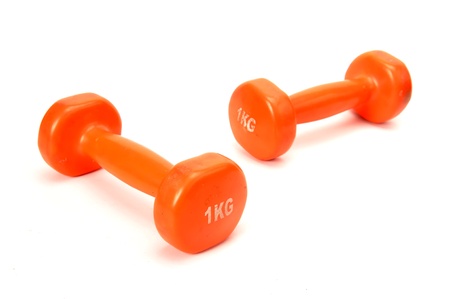 Dumbbell on the white background の写真素材