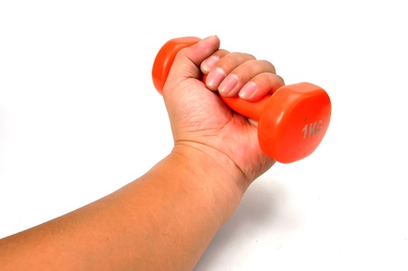 Dumbbell on the white background の写真素材