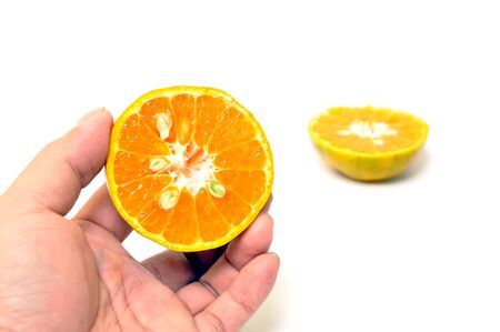 Orange isolated on white backgroundの写真素材