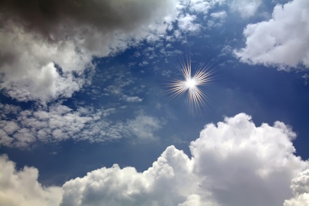 Sun Shining Bright In The Skyの写真素材