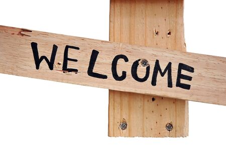 Isolated Welcome signの写真素材