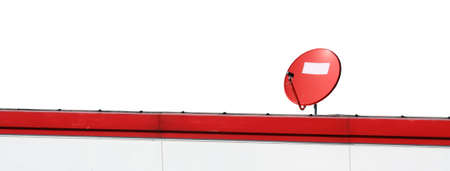 Satellite dish on the roofの写真素材