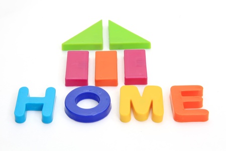 Symbols and messages home in a white backgroundの写真素材